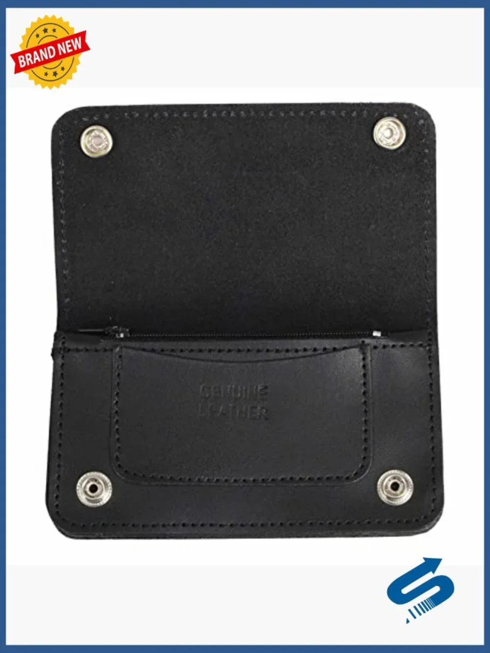 Bi-Fold Anti-Theft Leather Wallet with Removable Chain 14